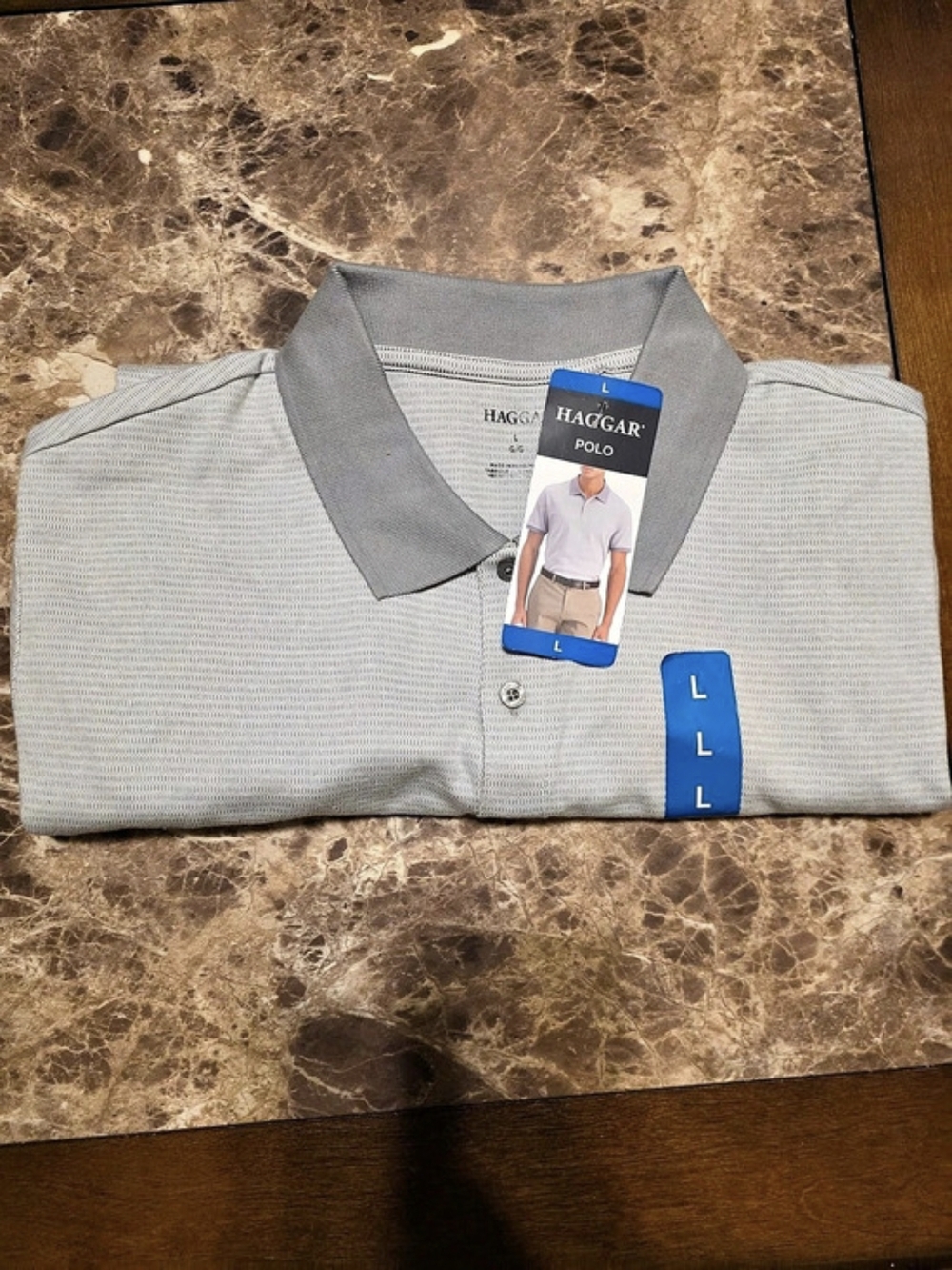 Haggar Polo Men's Gray Shirt Large